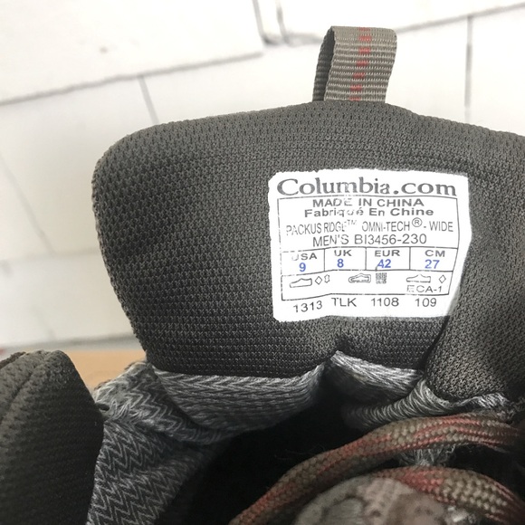 Columbia Packus Ridge Omni-tech boot sz 9 W Espresso-Red Rover. - Picture 5 of 8